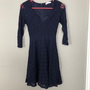 Navy Blue Half Sleeve Dress
